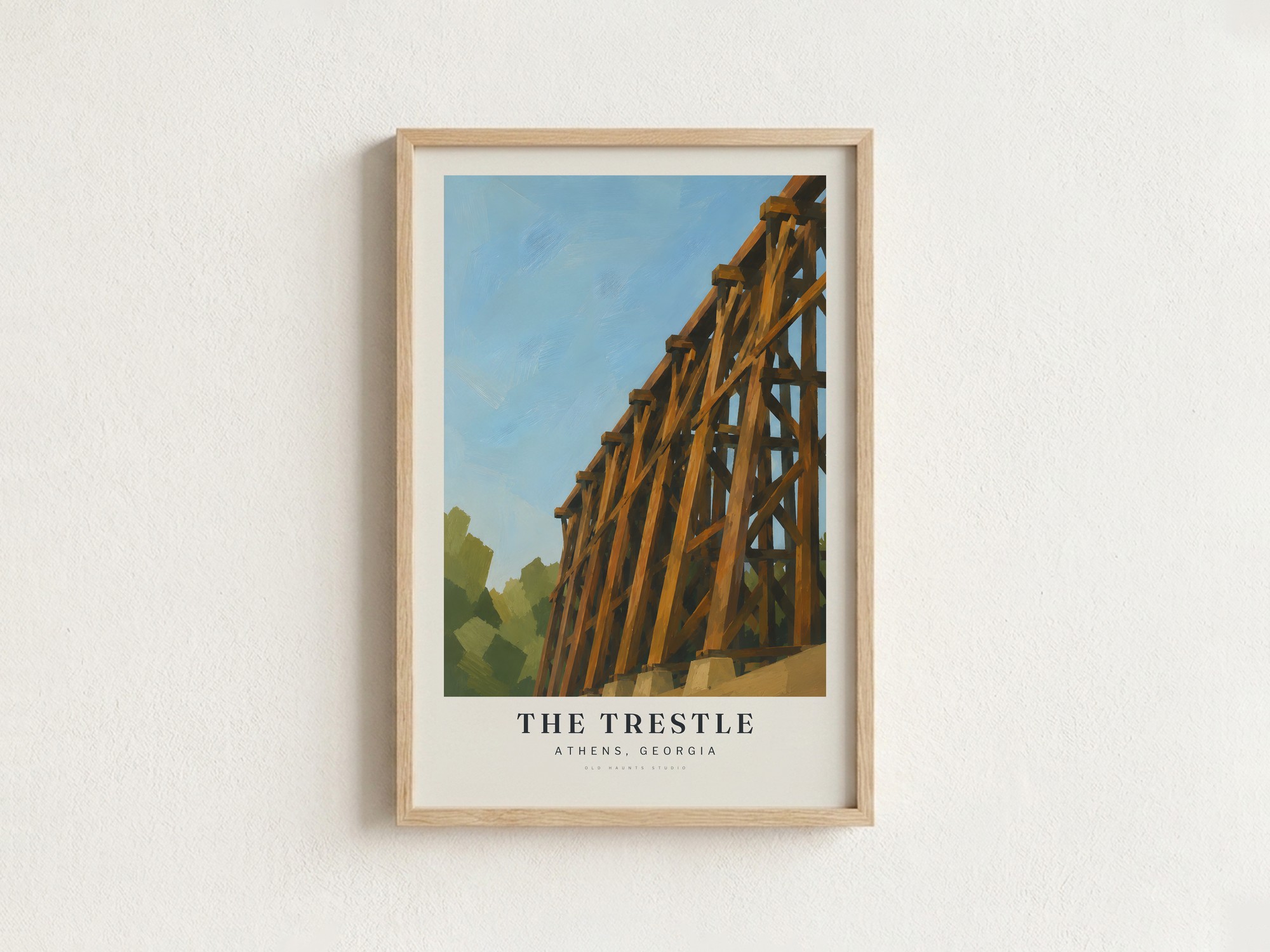 THE TRESTLE som indrammet plakat på en væg
