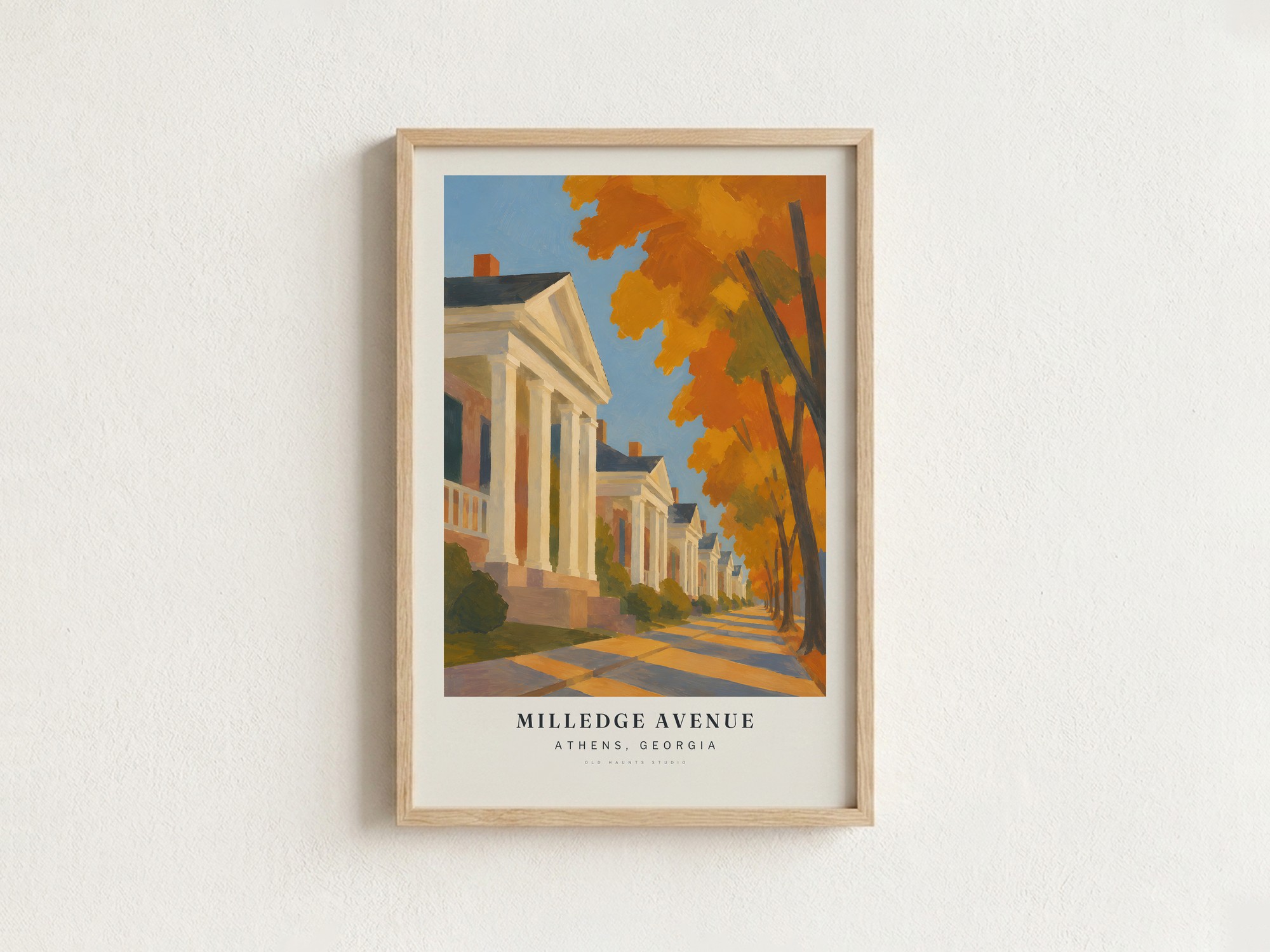 MILLEDGE AVENUE som indrammet plakat på en væg
