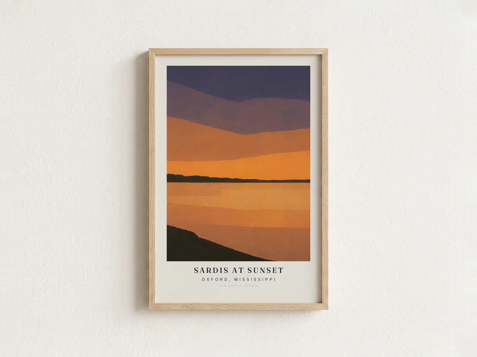 SARDIS AT SUNSET som indrammet plakat på en væg