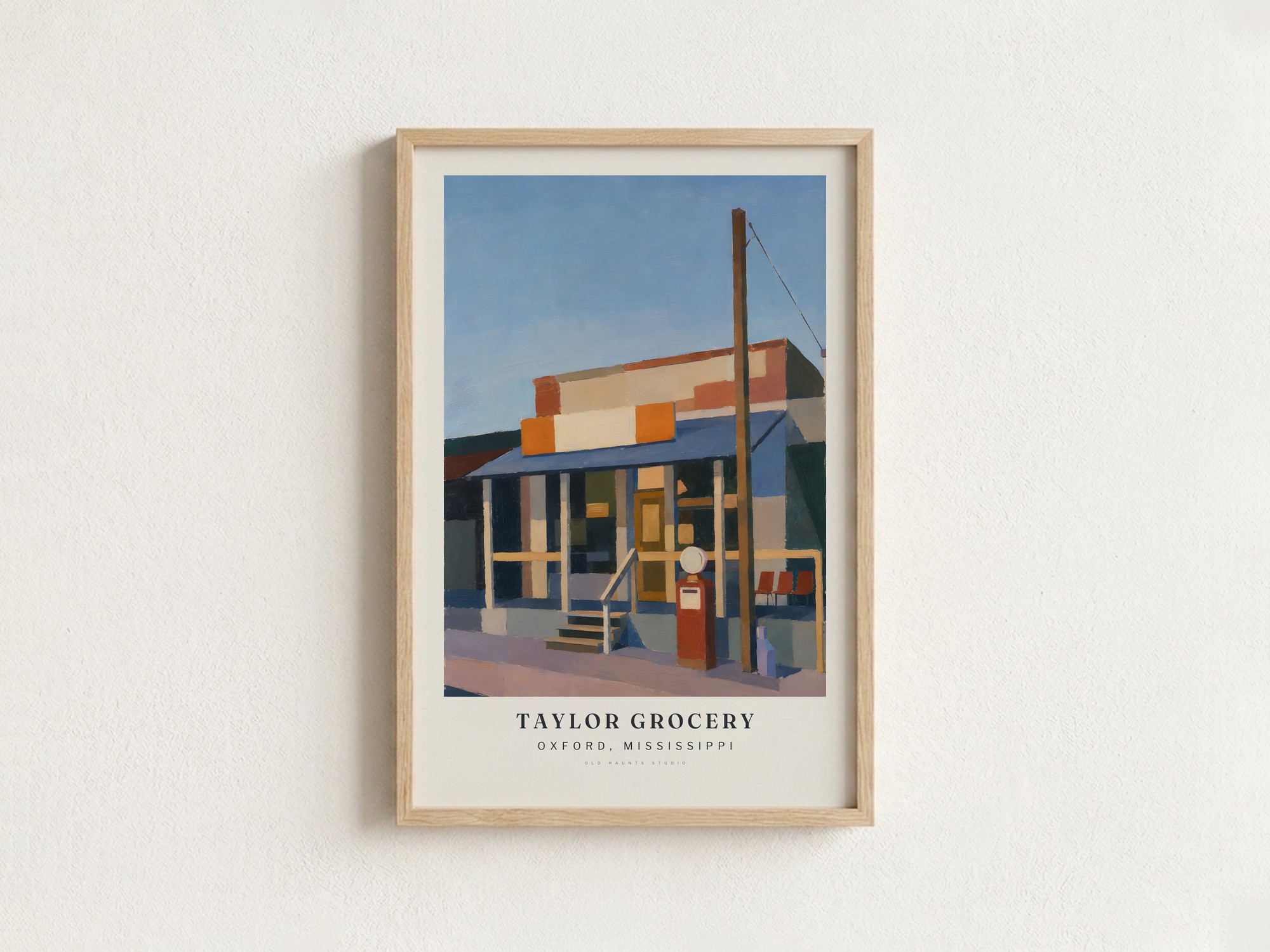 TAYLOR GROCERY som indrammet plakat på en væg
